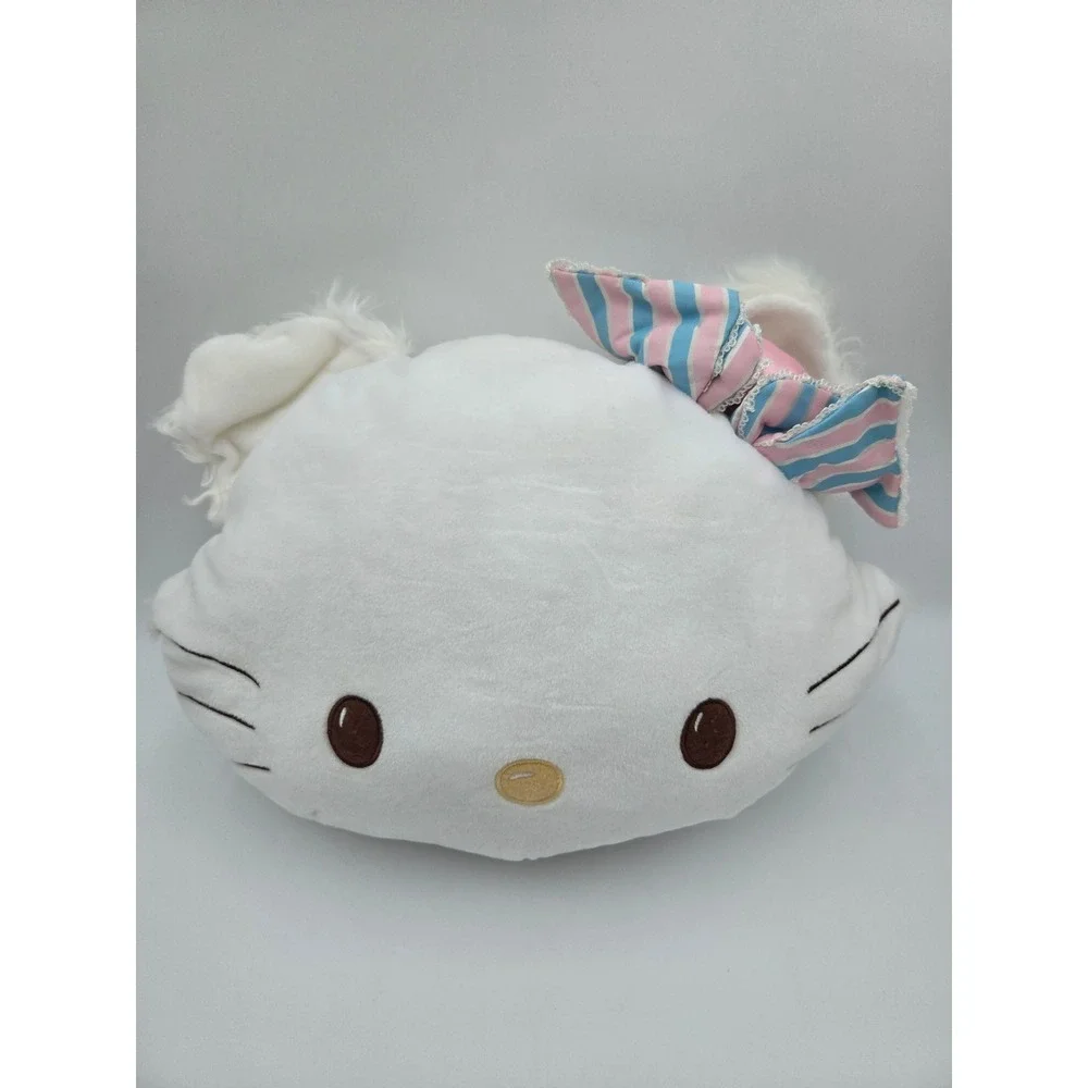 Sanrio Hello Kitty Charmmy Kitty Reversible Plush Pillow Pink White Striped Bows